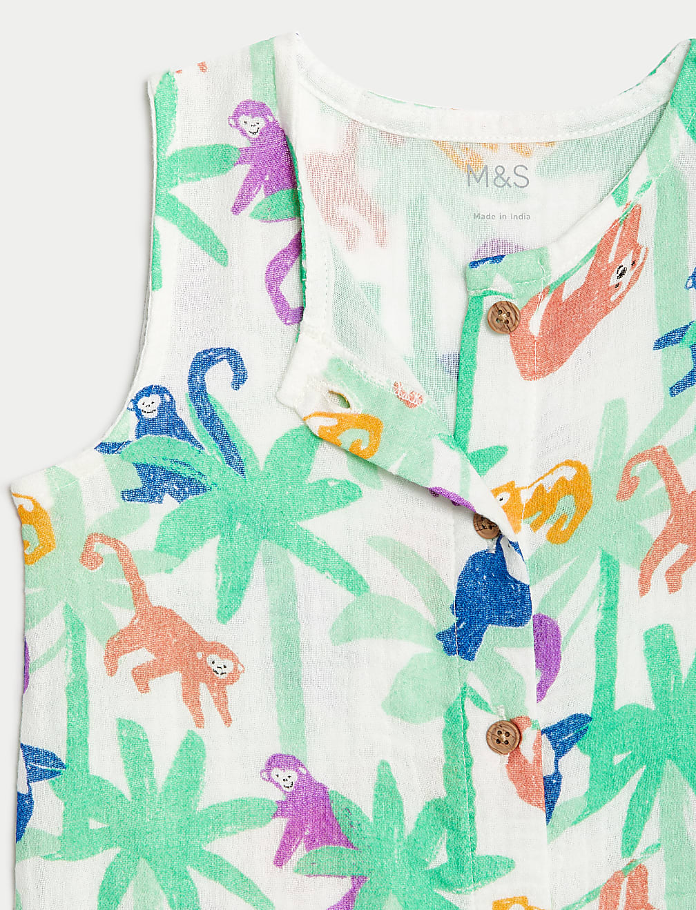 Pure Cotton Jungle Animals Romper (0-3 Yrs)