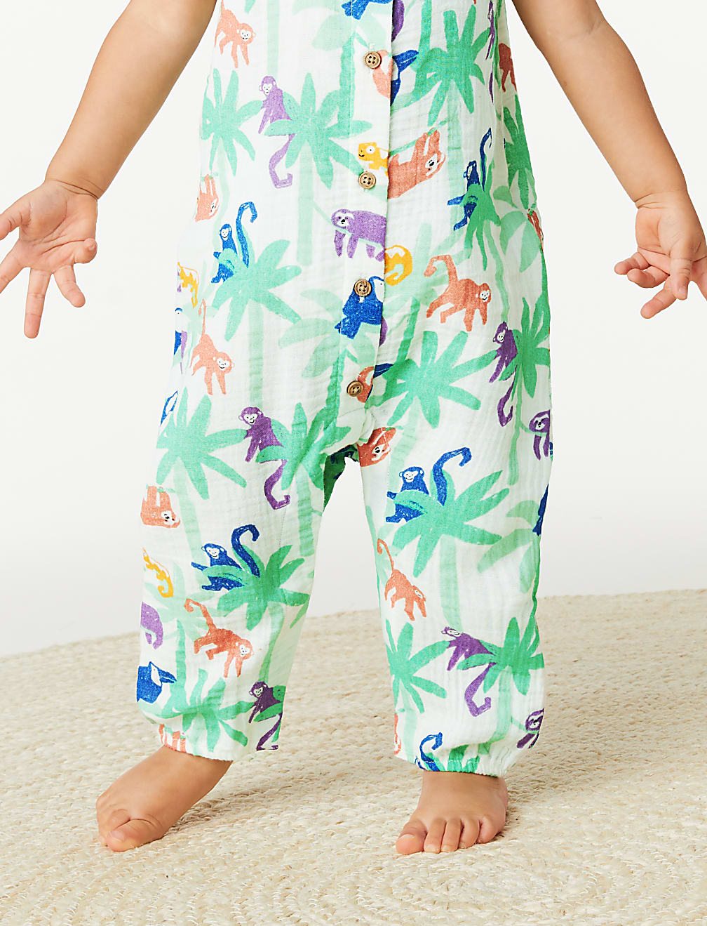 Pure Cotton Jungle Animals Romper (0-3 Yrs)