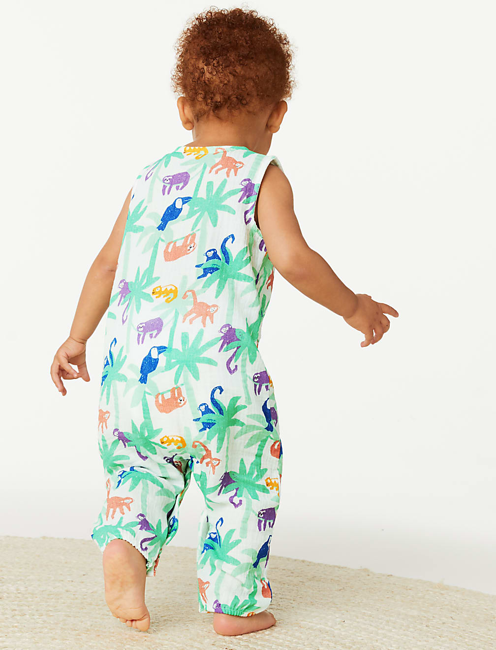 Pure Cotton Jungle Animals Romper (0-3 Yrs)