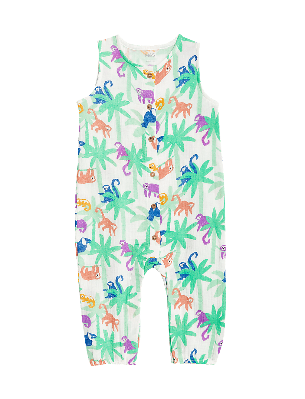 Pure Cotton Jungle Animals Romper (0-3 Yrs)