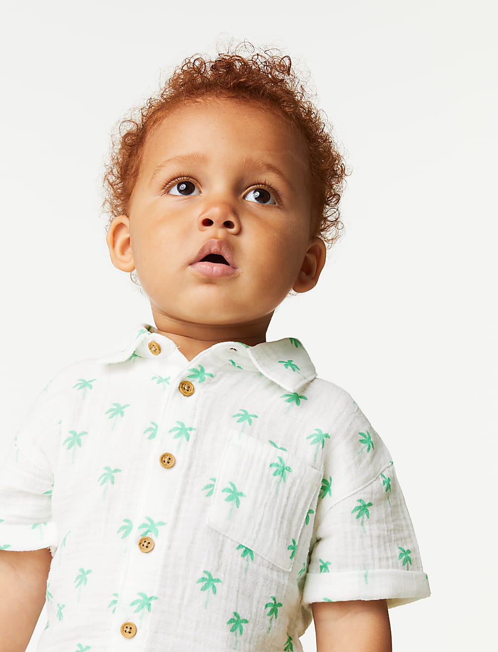 Pure Cotton Palm Tree Shirt & Shorts Set (0-3 Yrs)