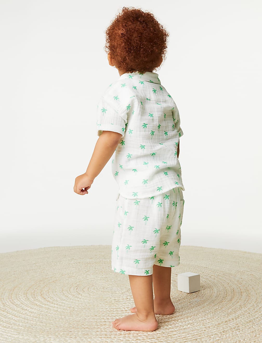Pure Cotton Palm Tree Shirt & Shorts Set (0-3 Yrs)