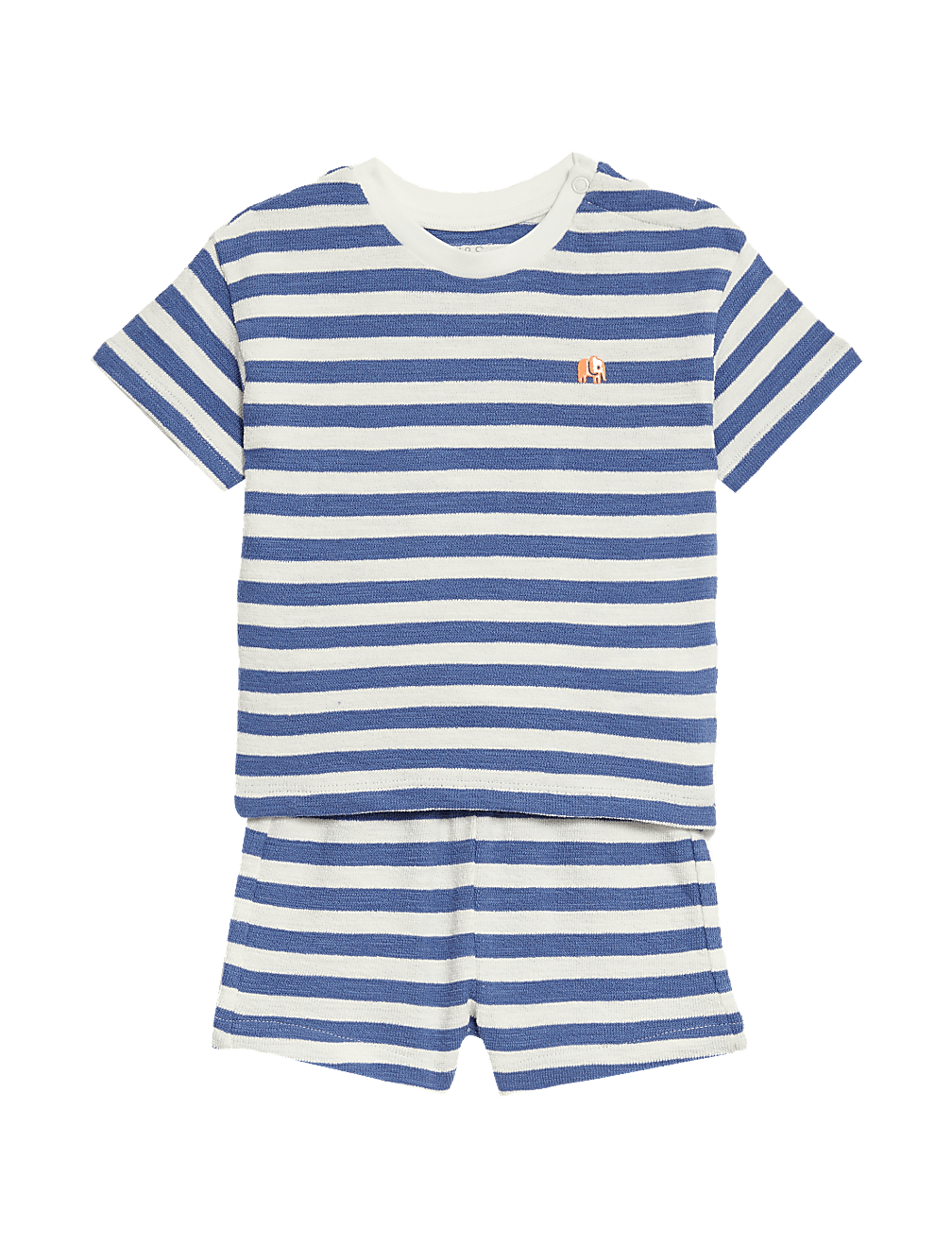 2pc Pure Cotton Striped Shorts Outfit (0-3 Yrs)