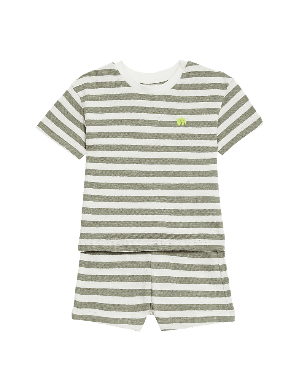2pc Pure Cotton Striped Shorts Outfit (0-3 Yrs)