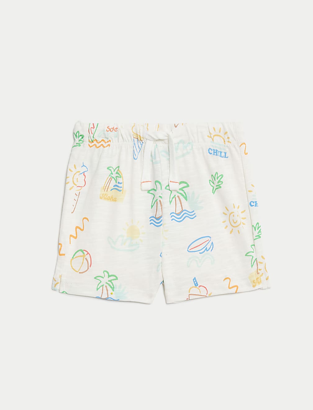 3pk Pure Cotton Patterned Shorts (0-3 Yrs)