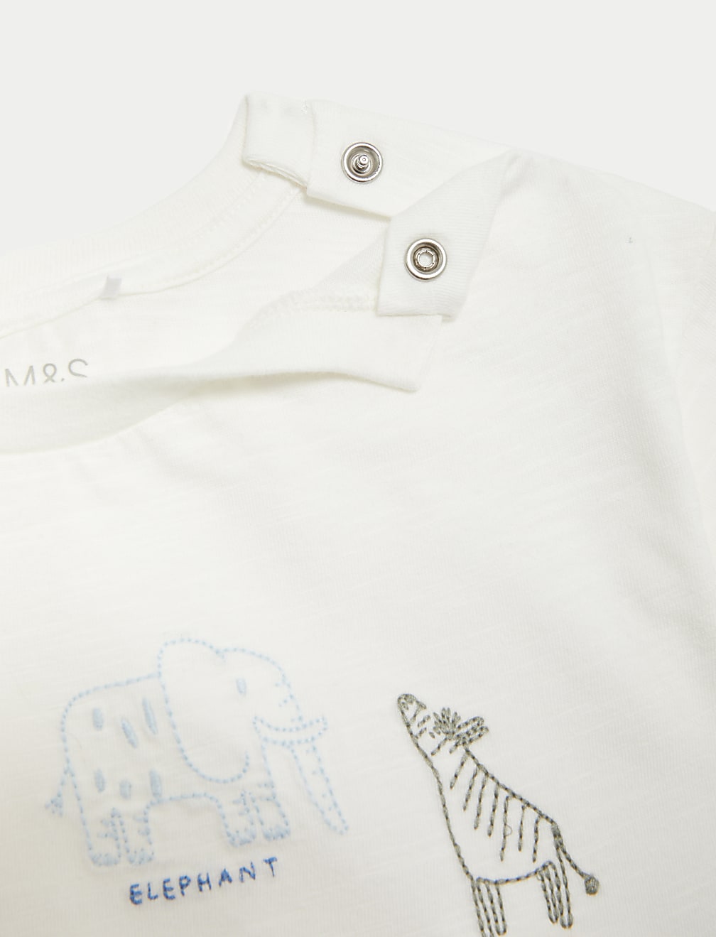 2pc Cotton Rich Embroidered Animal Outfit (0-3 Yrs)