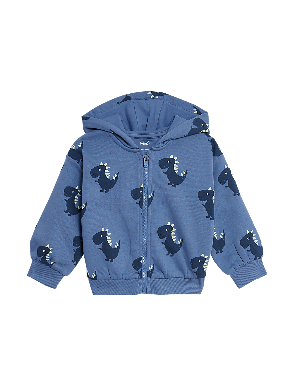 Cotton Rich Dinosaur Zip Hoodie (0-3 Yrs)