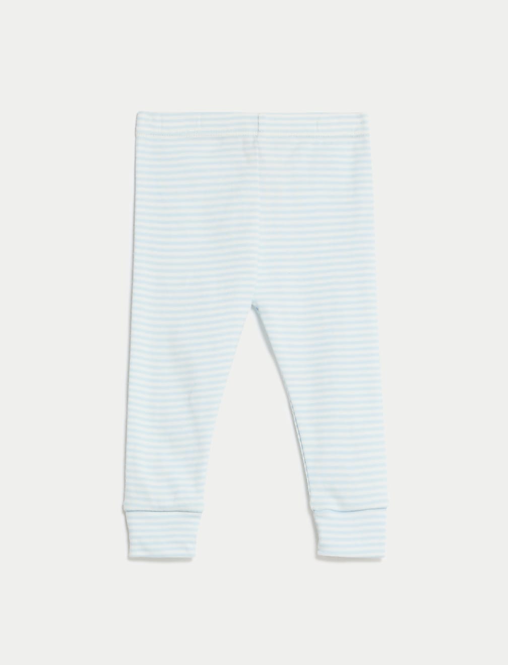 2pk Pure Cotton Striped & Plain Leggings (0-3 Yrs)