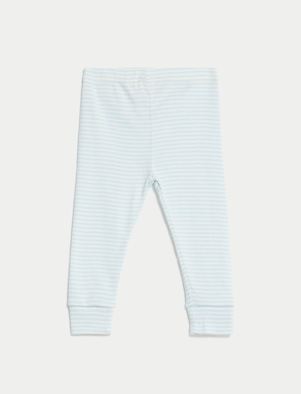 2pk Pure Cotton Striped & Plain Leggings (0-3 Yrs)