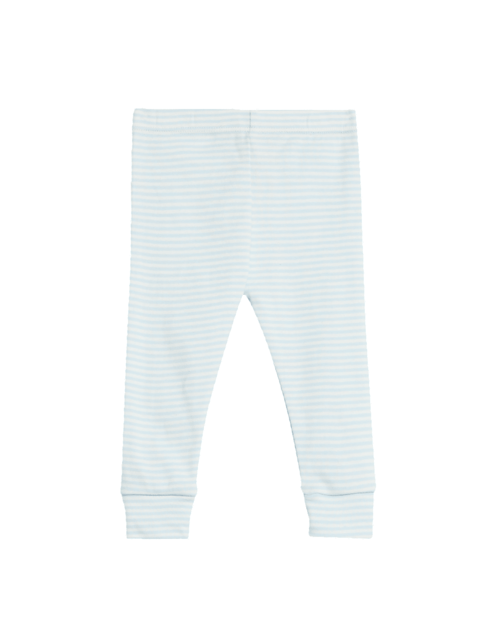 2pk Pure Cotton Striped & Plain Leggings (0-3 Yrs)