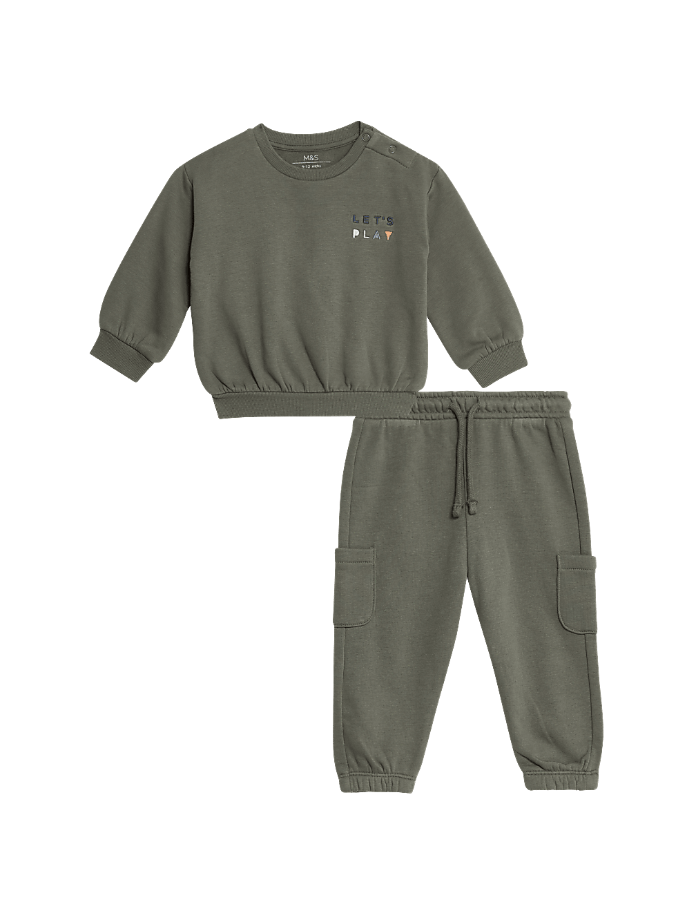 2pc Cotton Rich Let's Play Slogan Outfit (0-3 Yrs)