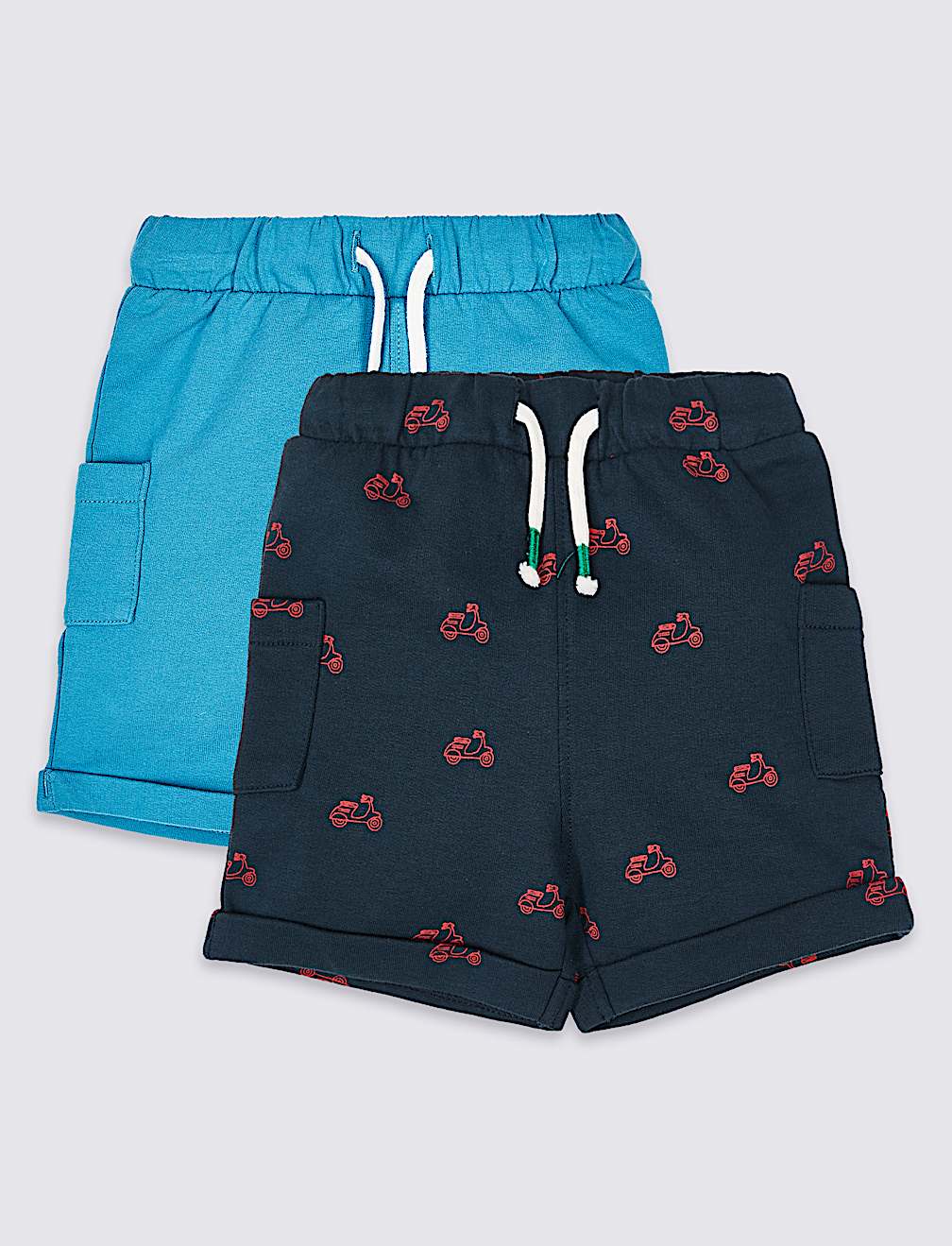 2 Pack Pure Cotton Sweat Shorts