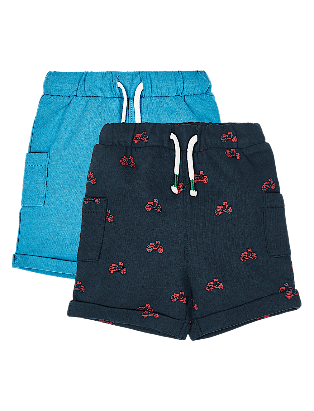 2 Pack Pure Cotton Sweat Shorts