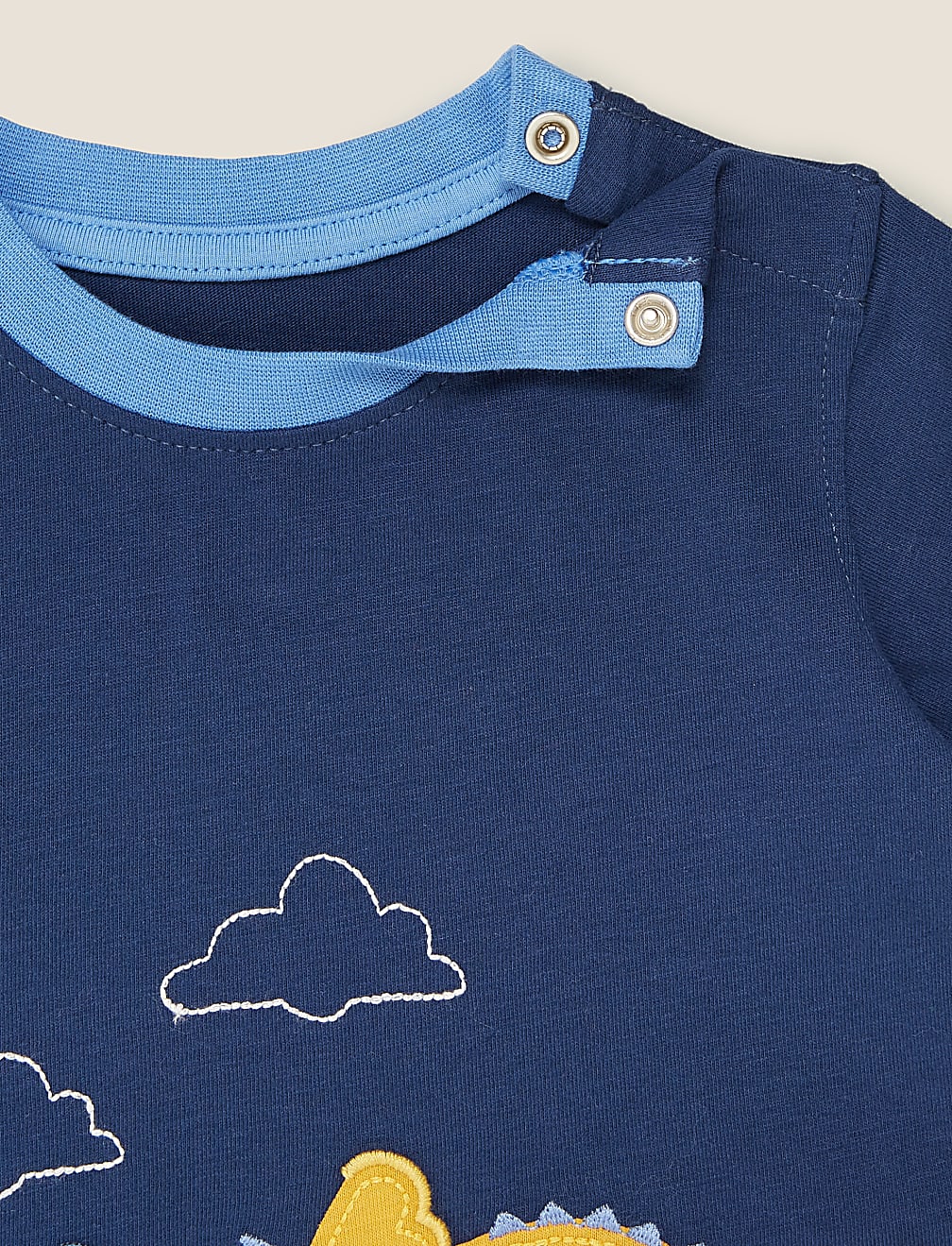 Pure Cotton Dinosaur Applique T-Shirt (0-3 Yrs)