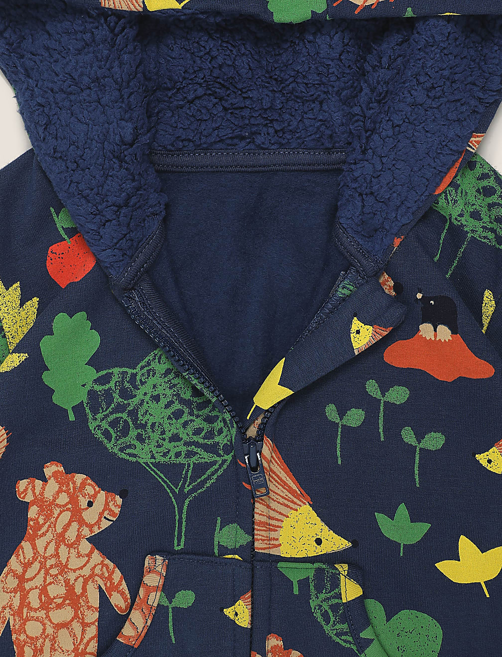 Cotton Woodland Print Zip Hoodie (0-3 Yrs)