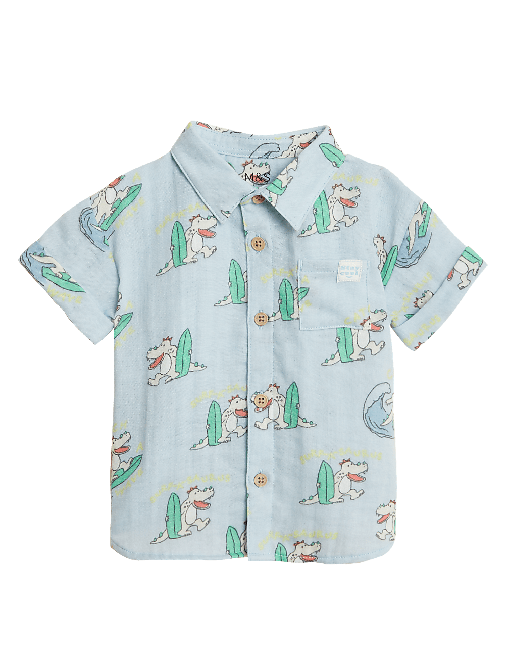 Pure Cotton Crocodile Print Shirt (0-3 Yrs)