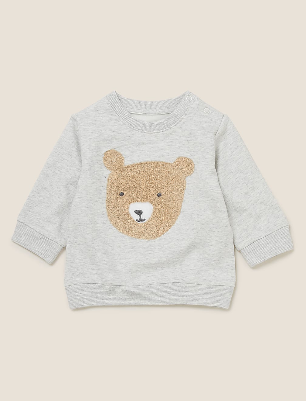 Cotton Jersey Boucle Teddy Sweater