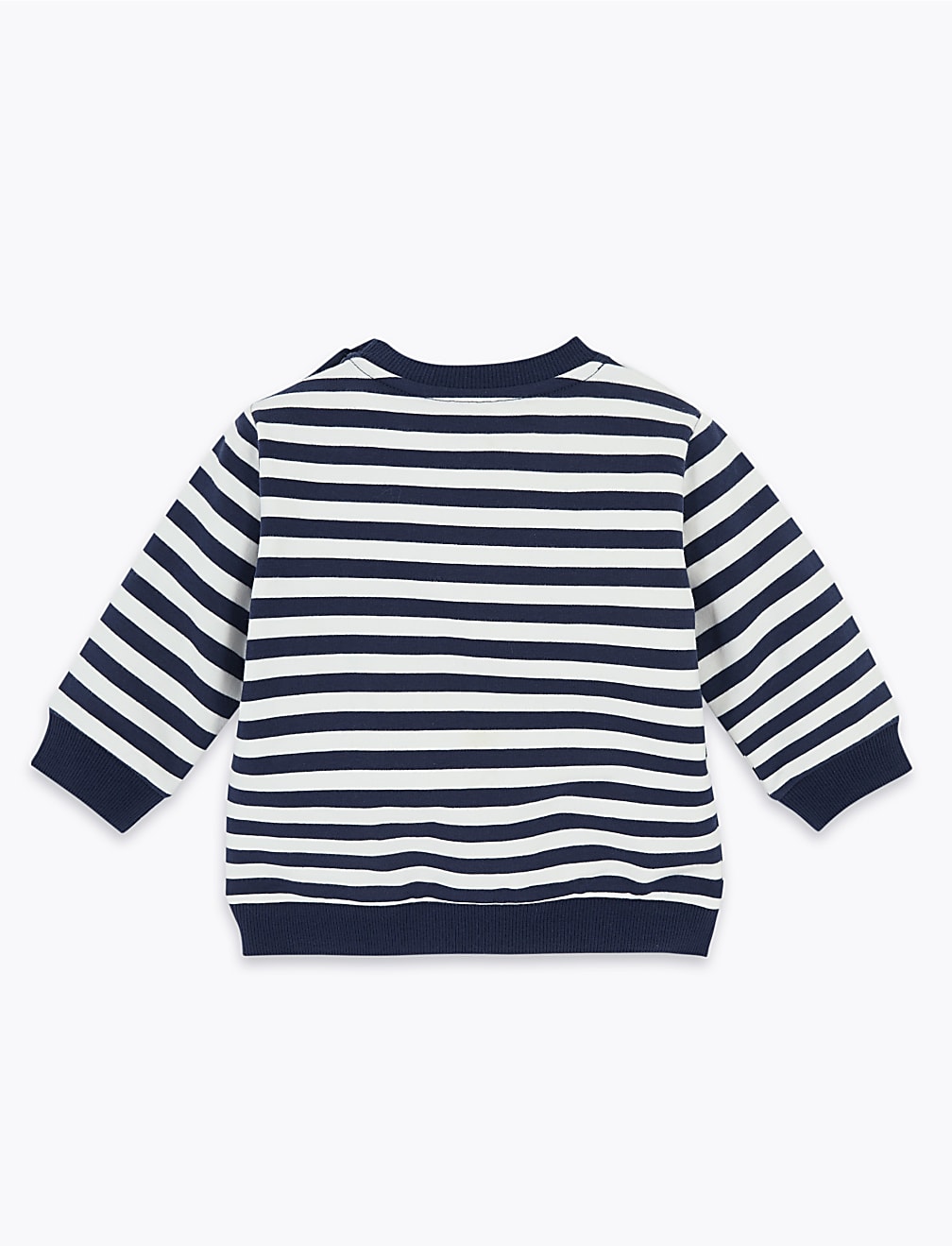 Cotton Dinosaur Appliqué Striped Sweatshirt