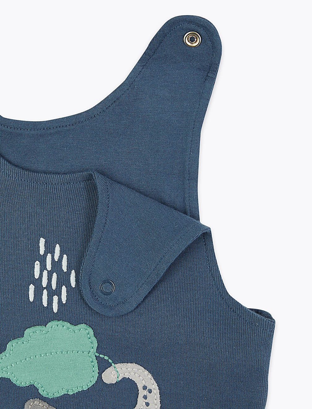 2 Piece Cotton Elephant Dungarees Outfit (7 lbs-12 Mths)
