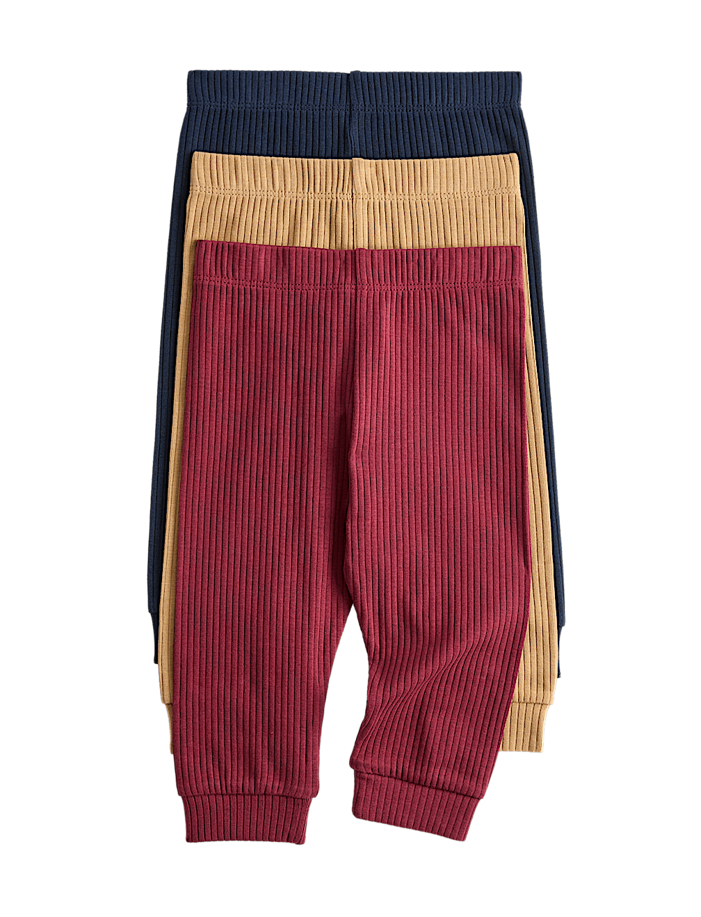 3 Pack Cotton Rich Ribbed Leggings (0-4 Years)