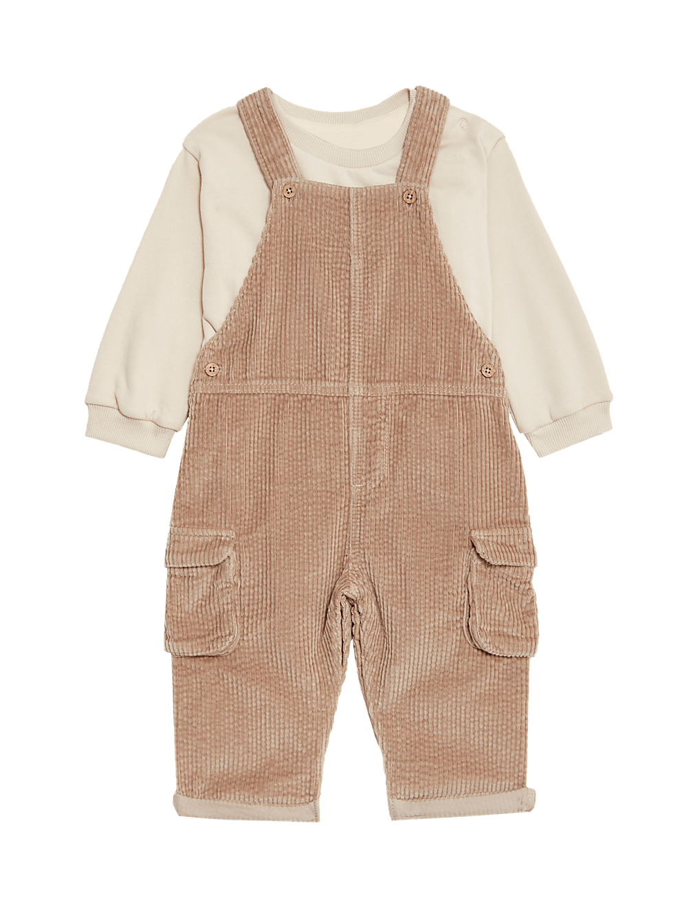 2pc Corduroy Dungarees Outfit (0-3 Yrs)