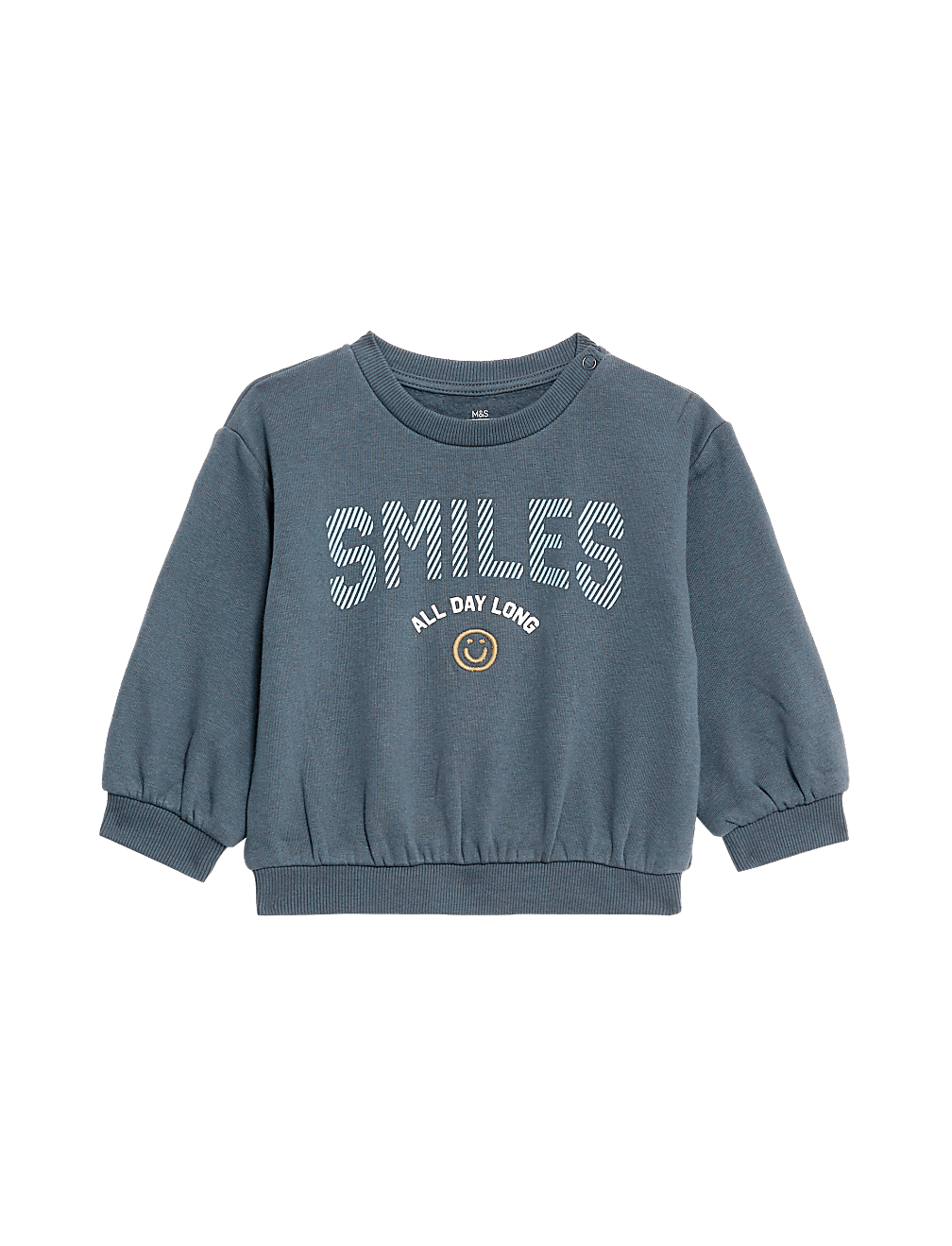 Cotton Rich Smiles Slogan Sweatshirt (0-3 Yrs)