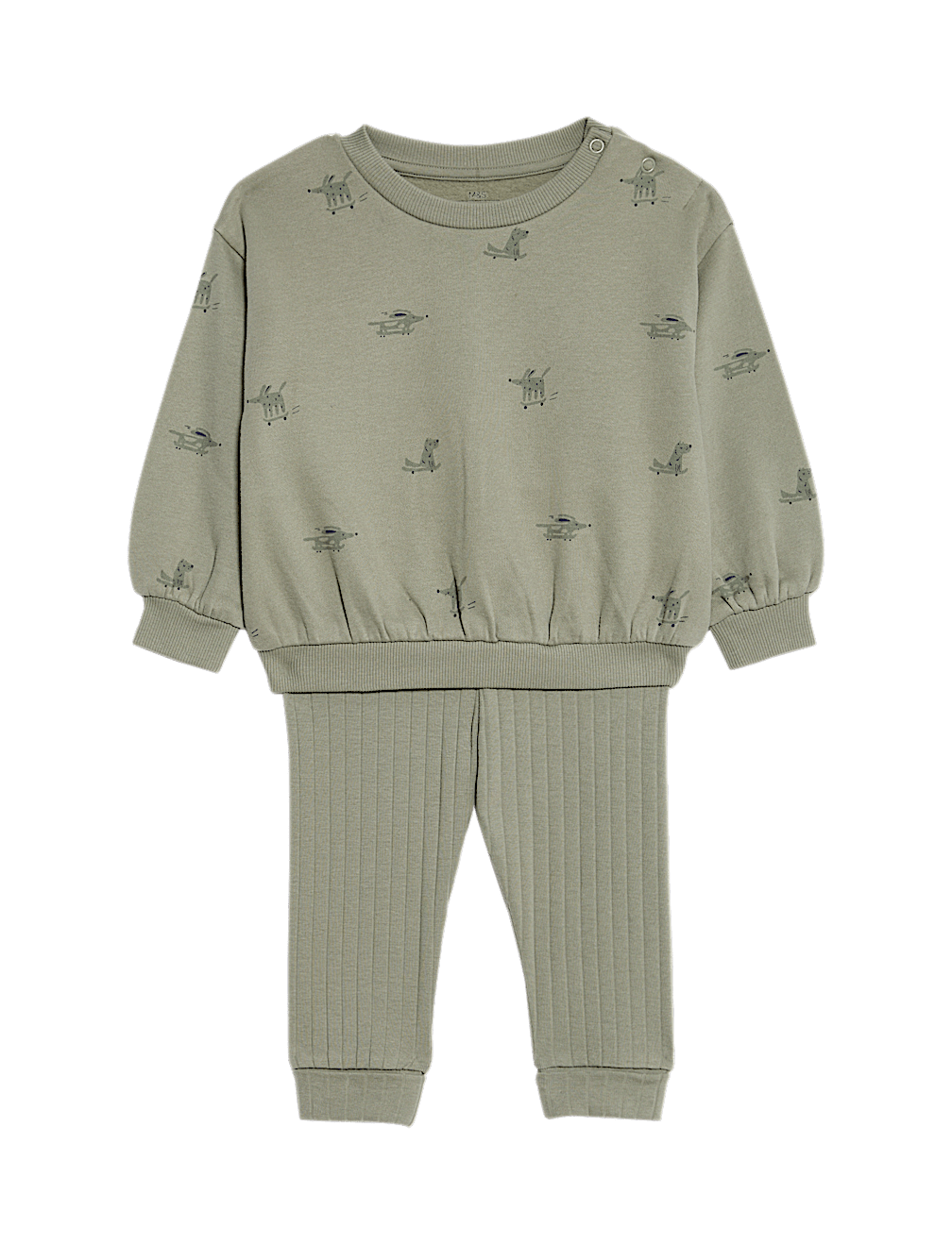 2pc Cotton Rich Dog Top & Bottom Outfit (0-6 Yrs)