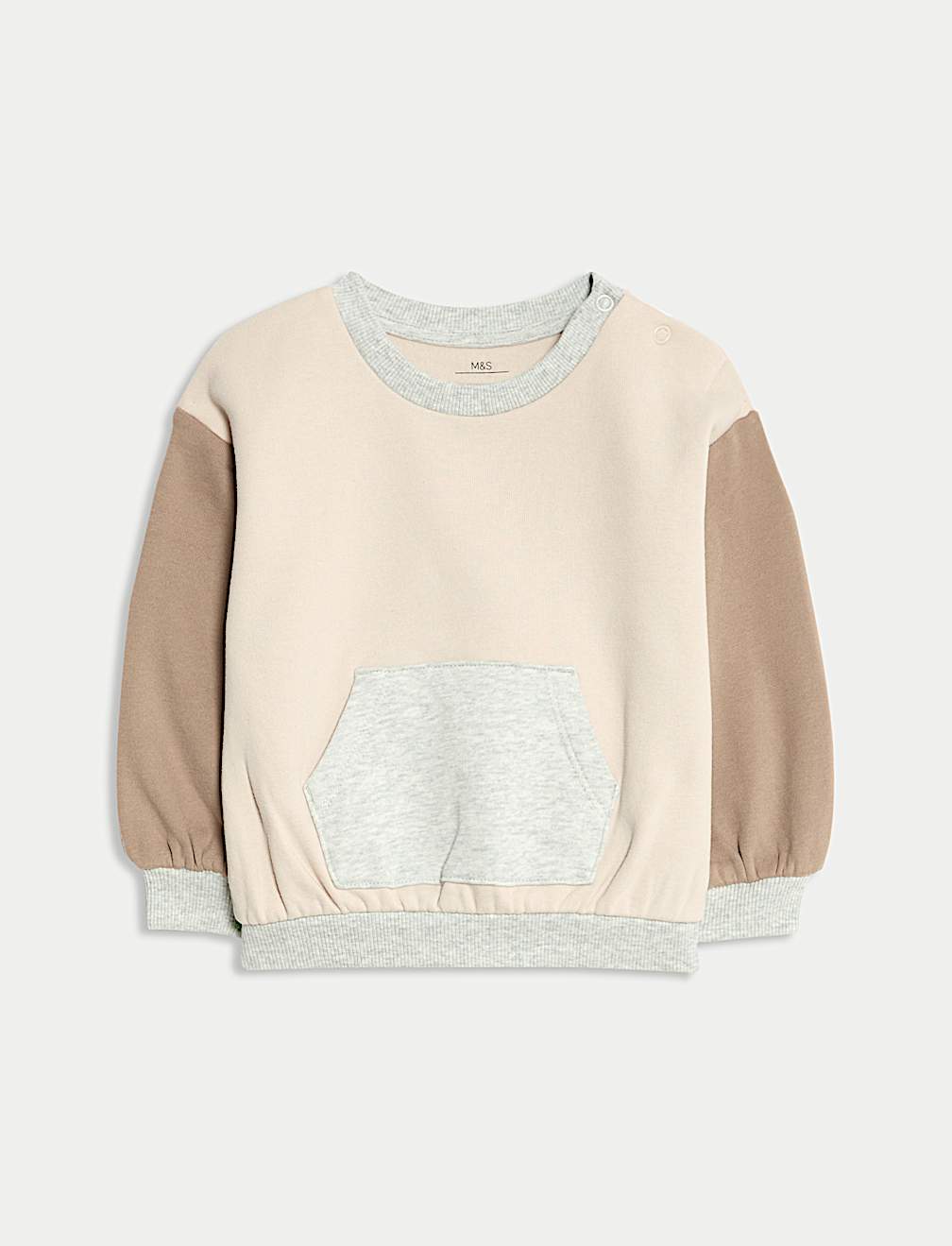 2pc Cotton Rich Crew Neck Colour Block Tracksuit