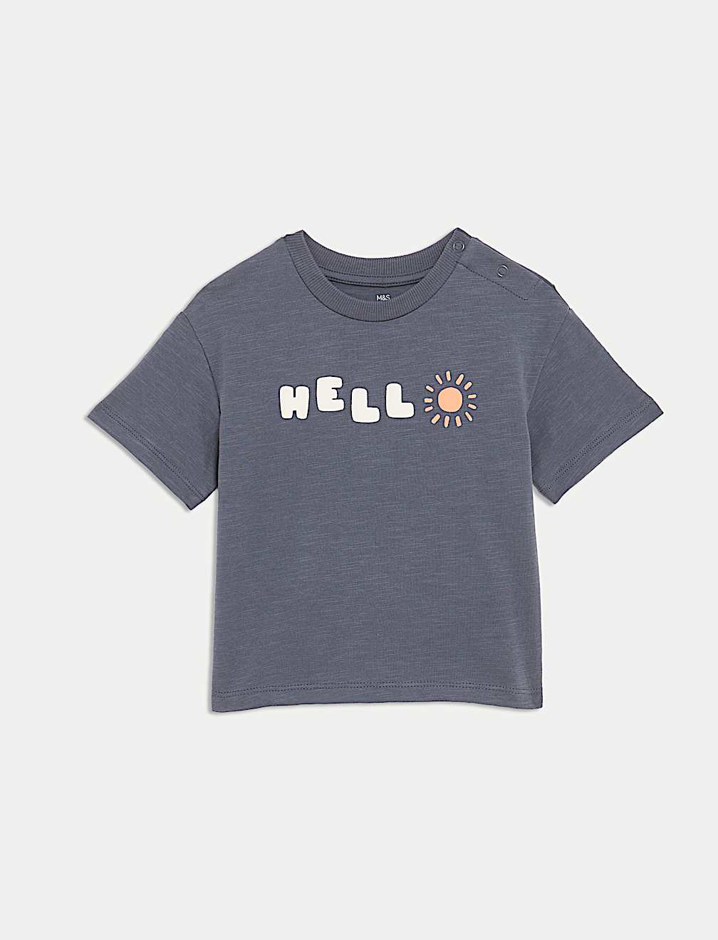 2pc Pure Cotton 'Hello' Slogan T-Shirt Outfit (0-3 Yrs)