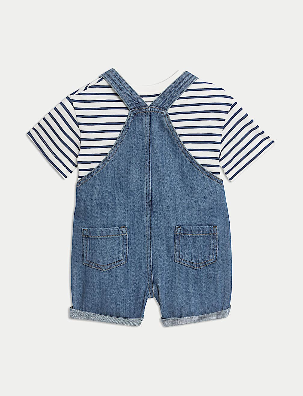 2pc Cotton Rich Denim Bibshort (0-3 Yrs)