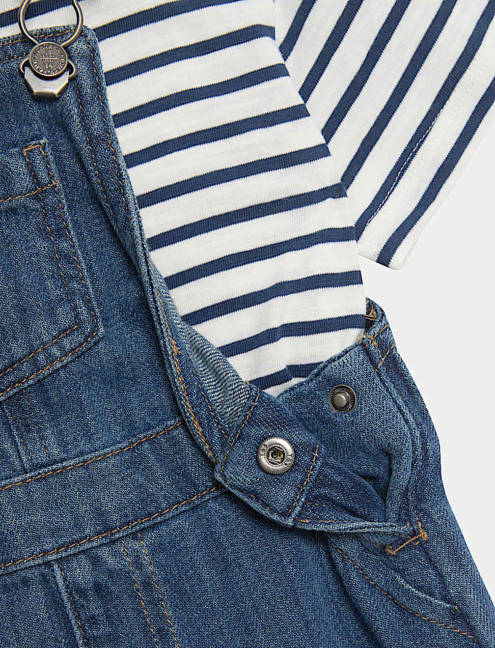 2pc Cotton Rich Denim Bibshort (0-3 Yrs)