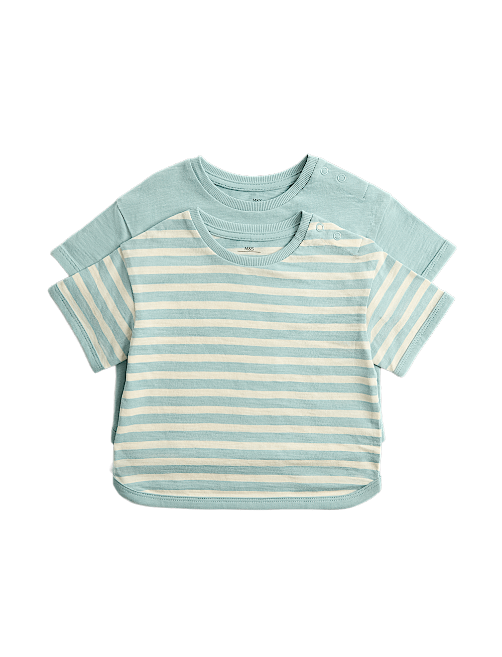 2 Pack Pure Cotton Stripe T-Shirts (0-5 Yrs)