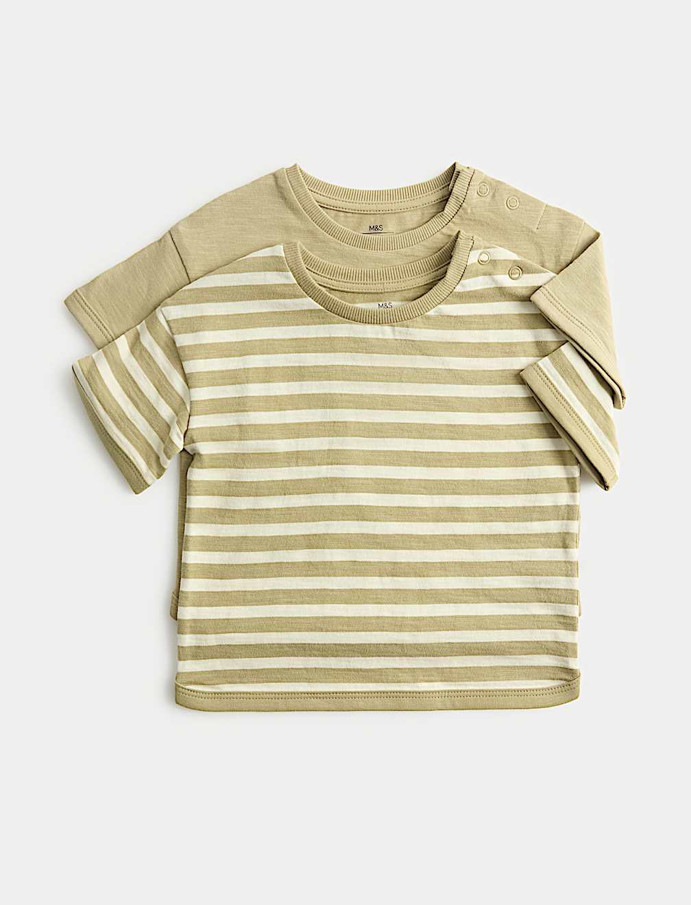2 Pack Pure Cotton Stripe T-Shirts (0-5 Yrs)