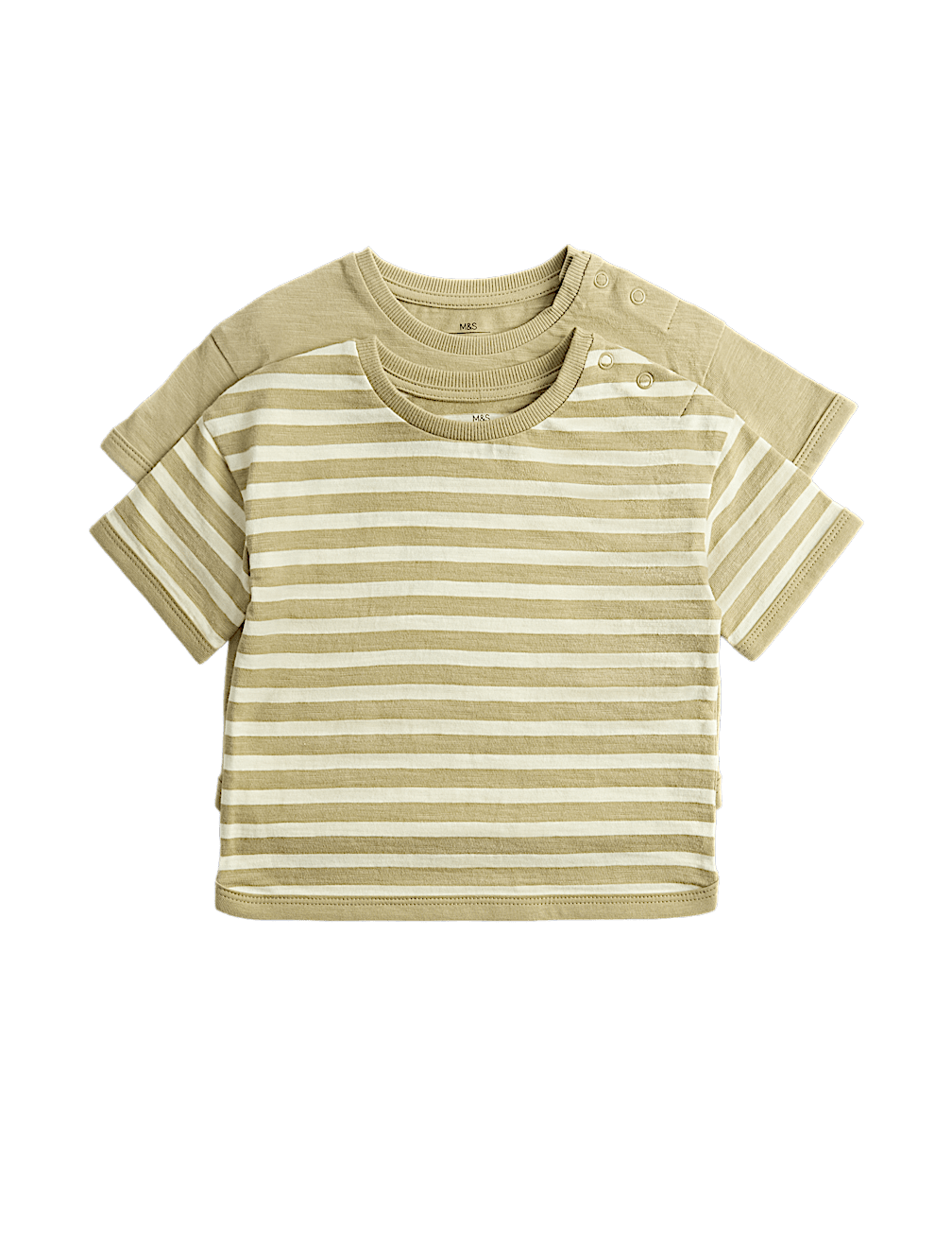 2 Pack Pure Cotton Stripe T-Shirts (0-5 Yrs)