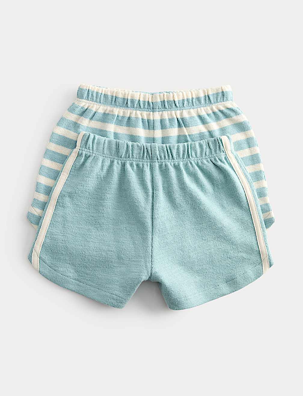 2 Pack Pure Cotton Side Stripe Shorts (0-5 Yrs)