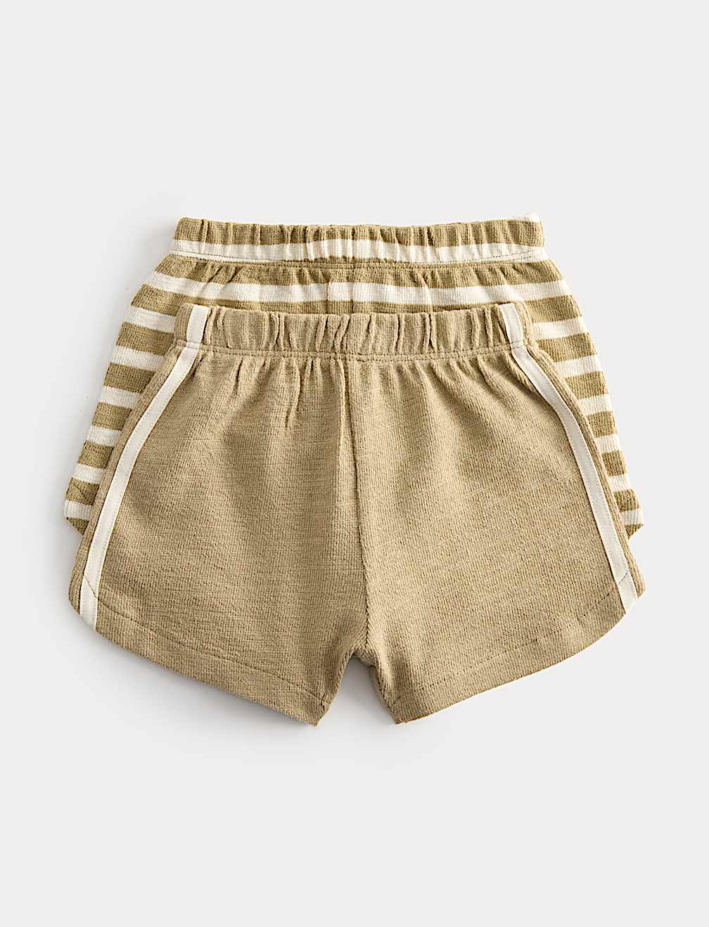 2 Pack Pure Cotton Side Stripe Shorts (0-5 Yrs)