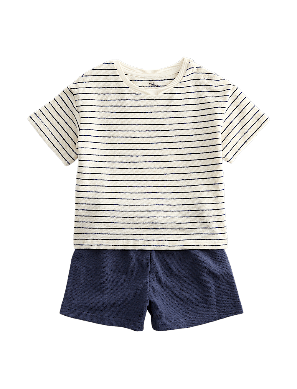 Pure Cotton Striped Shirt & Navy Shorts (0-5 Yrs)