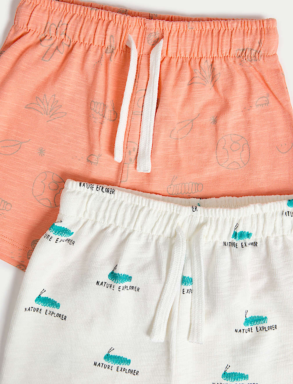 3pk Pure Cotton Caterpillar Print Shorts (0-3 Yrs)