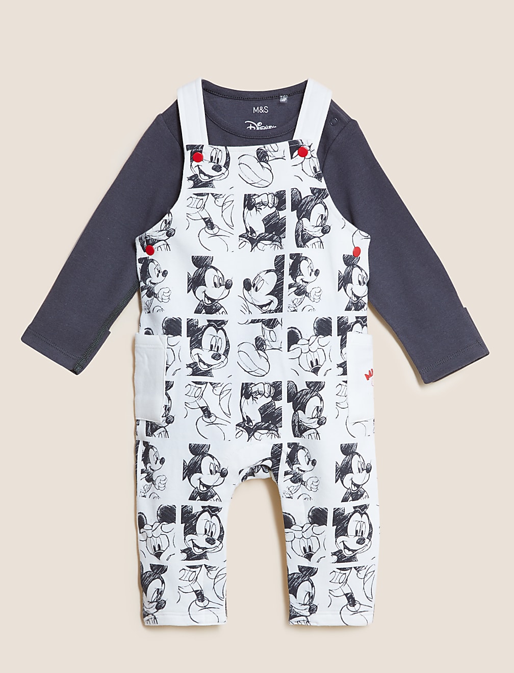 2pc Mickey Mouse™ Dungaree Outfit (0-3 Yrs)