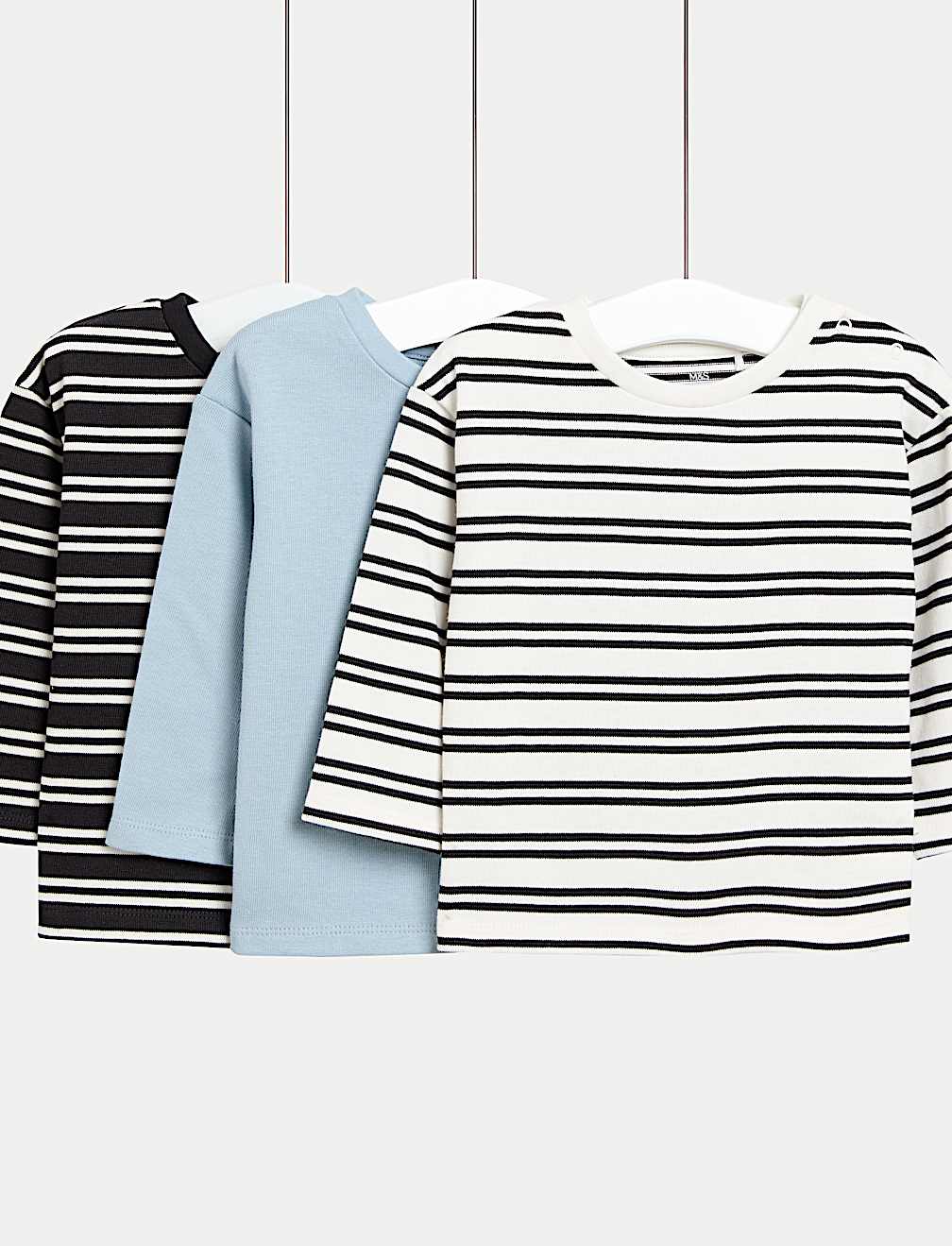 3pk Stripe and Plain T-Shirts