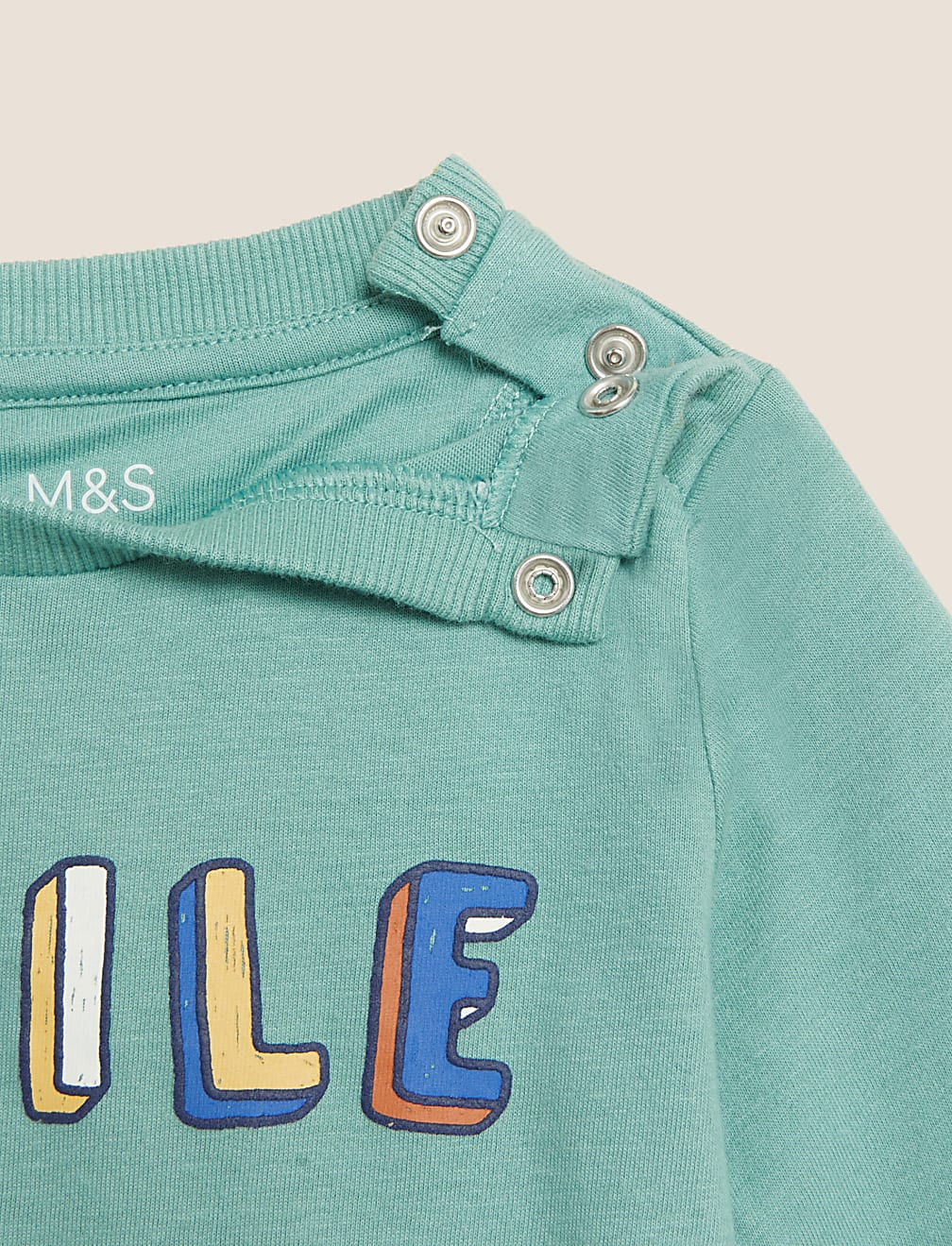 Pure Cotton Smile Slogan Top