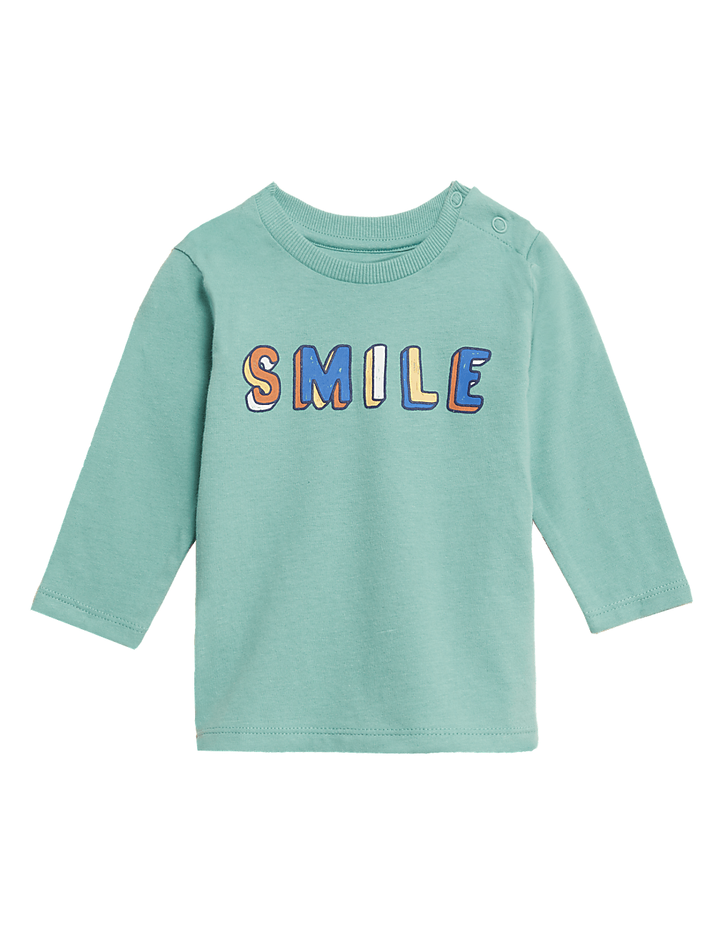 Pure Cotton Smile Slogan Top