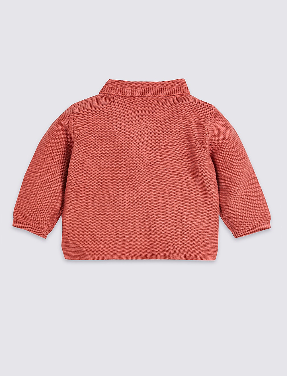 Pure Cotton Knitted Collared Cardigan (7lbs-3 Yrs)