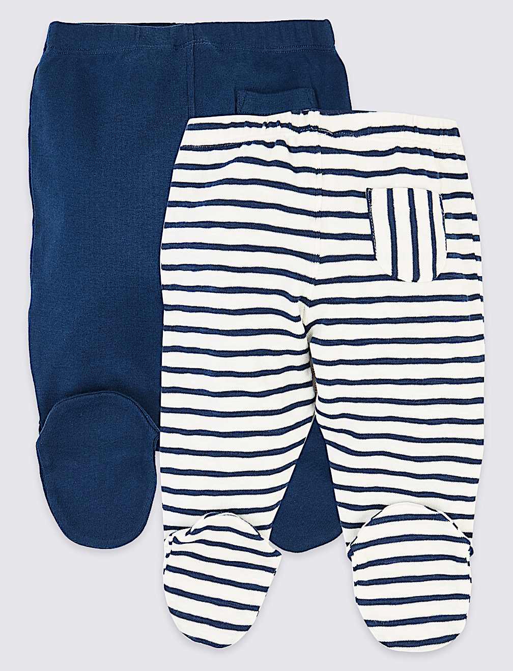 2 Pack Cotton Striped Crawlers (7lbs- 12 Mths)