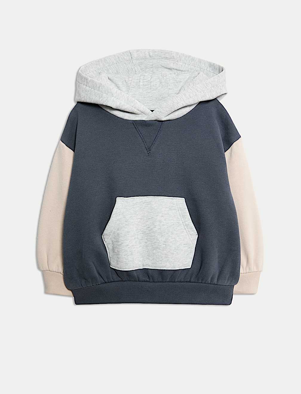 2pc Cotton Rich Colour Block Hooded Sweat Outfit (0-6 Yrs)