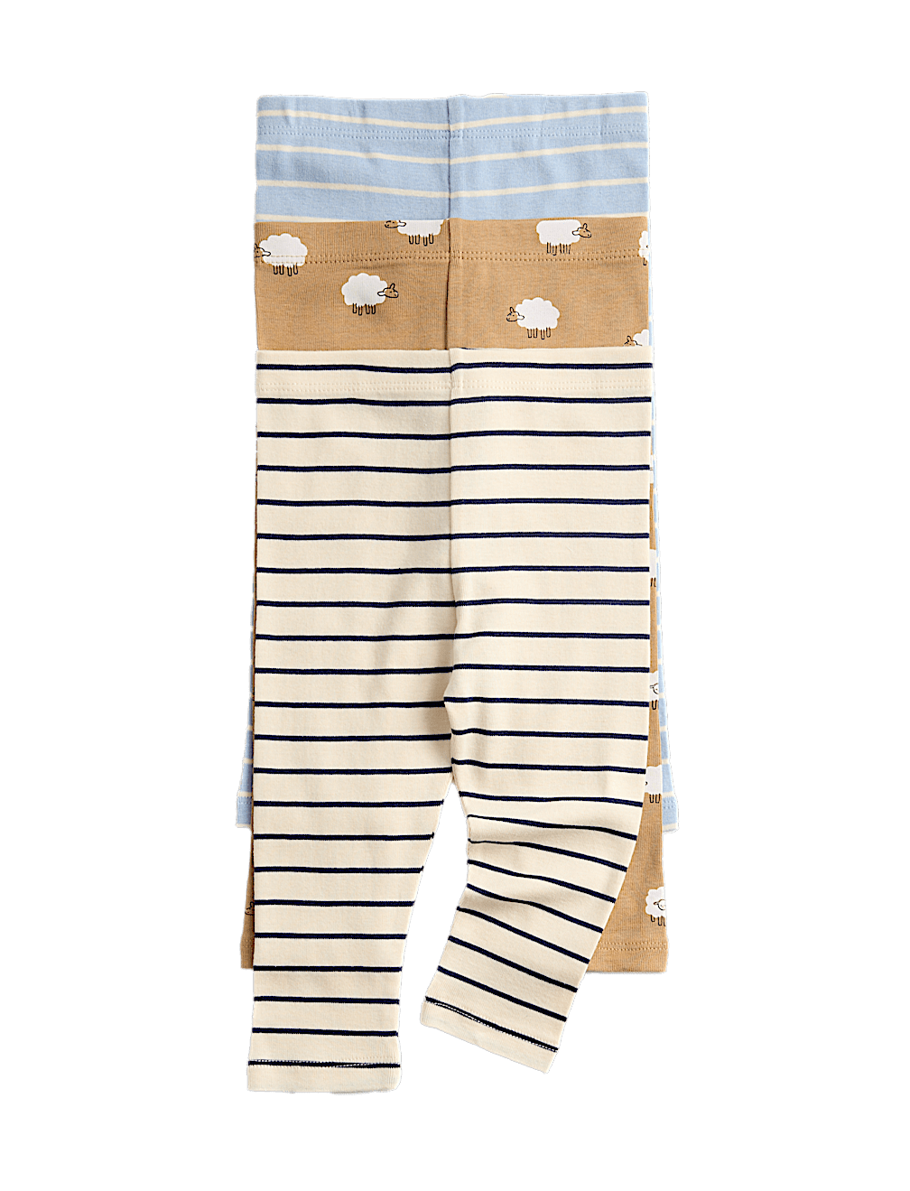 3 Pack Pure Cotton Printed Leggings (0-24 Mths)