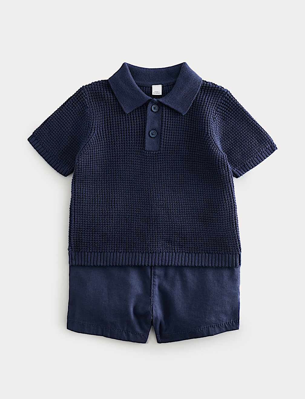 2 Piece Knitted Polo Shirt and Chino Shorts (0-5 Yrs)