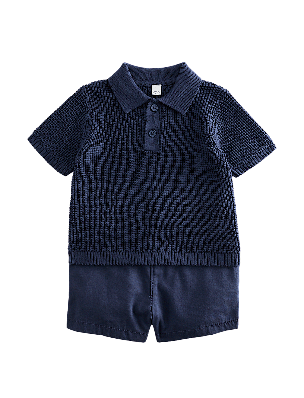 2 Piece Knitted Polo Shirt and Chino Shorts (0-5 Yrs)