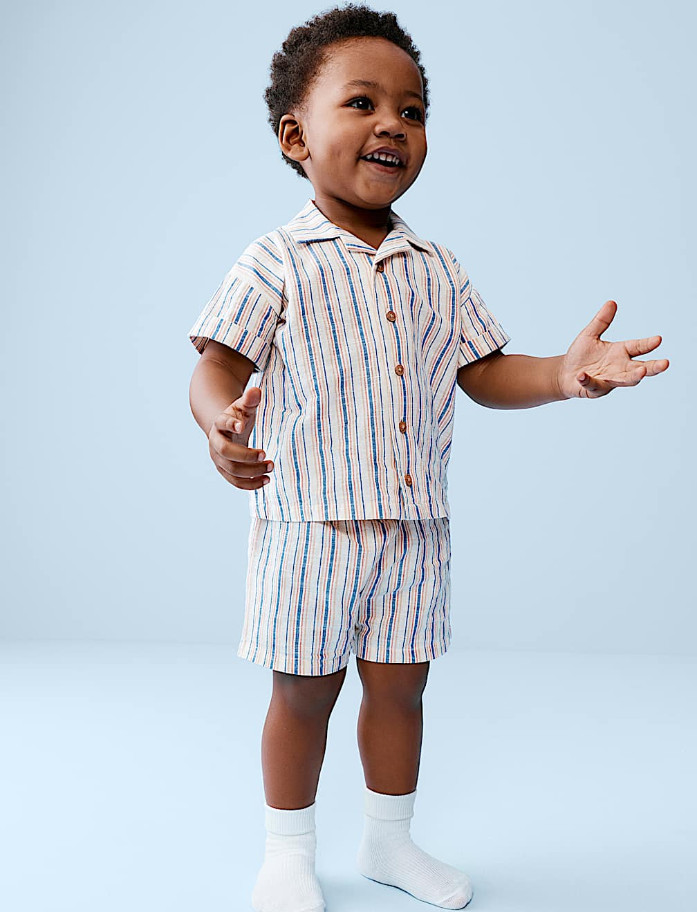 Pure Cotton Striped Top & Bottom Outfit (0-5 Yrs)