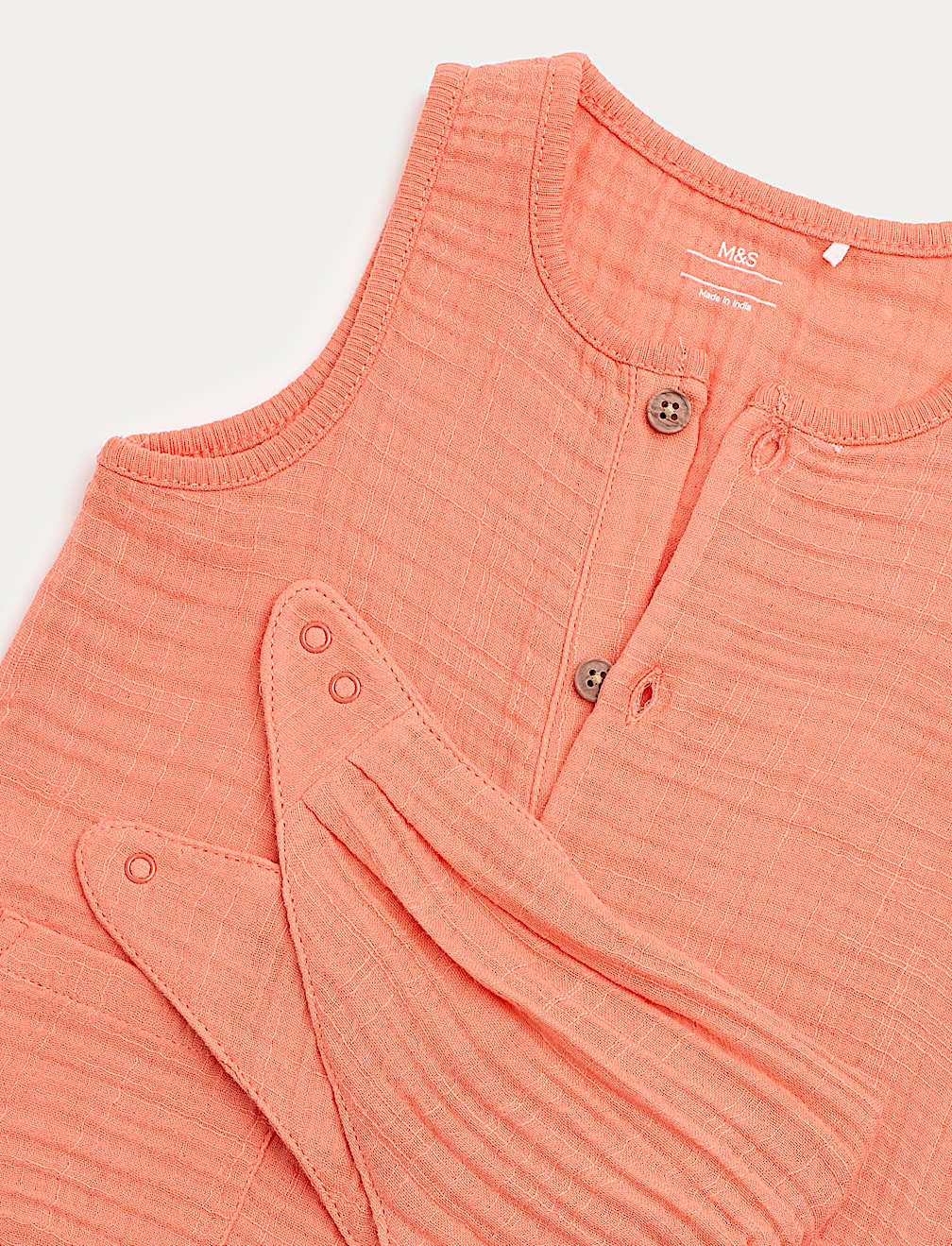 Pure Cotton Romper with Bib (0-3 Yrs)